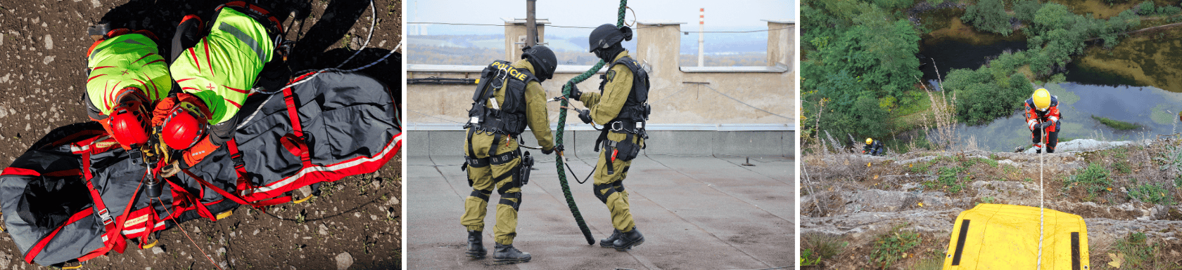 Ropes with special resistance for rescue and protection.